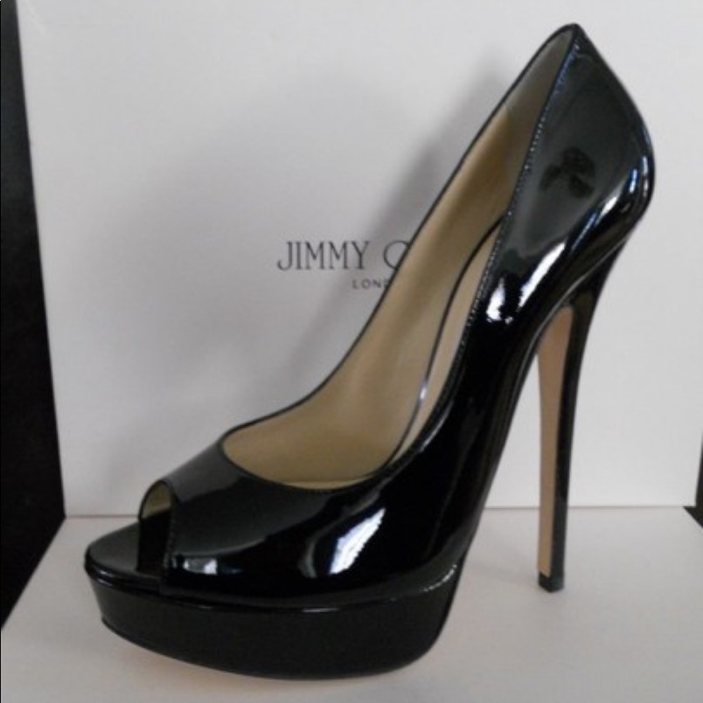 Jimmy Choo peep toe platform heels 105 mm
